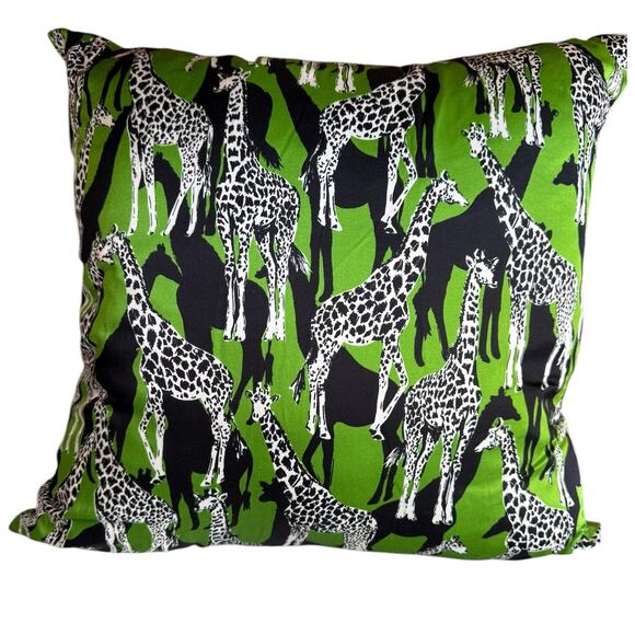 Kate Spade Silk Giraffe Throw Accent Pillow Kelly Green - Picture 1 of 6
